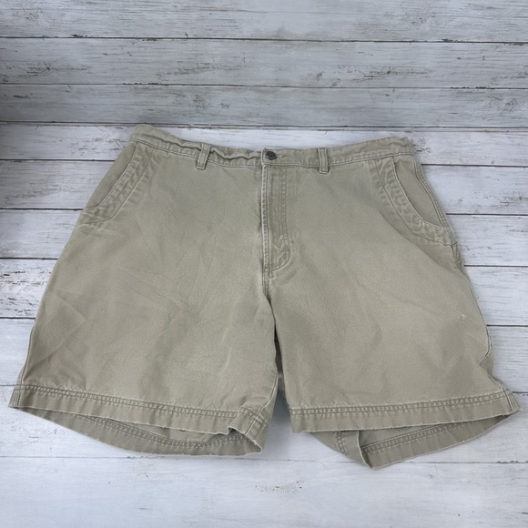 VTG Patagonia Canvas‎ Shorts Mens 36 Tan Organic Cotton Outdoor Hiking stand up - Picture 1 of 12